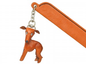Greyhound Leather dog Charm Bookmarker