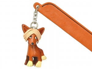 Chinese crested Leather dog Charm Bookmarker