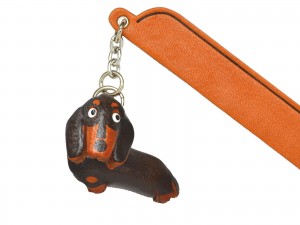 Dachs smooth B&T Leather dog Charm Bookmarker