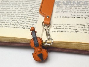 Violin Leather Charm Bookmarker