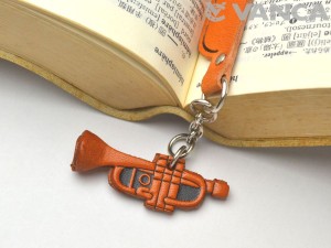 Trumpet Leather Charm Bookmarker