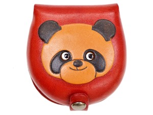 Panda-red Handmade Genuine Leather Animal Color Coin case/Purse #26089-2