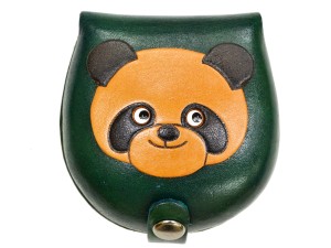 Panda-green Handmade Genuine Leather Animal Color Coin case/Purse #26088-3