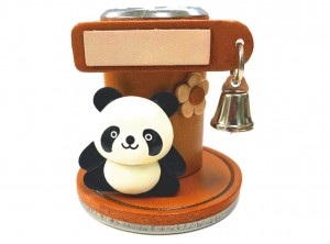 PANDA Genuine leather handcrafted Personal stamp Stand #26098