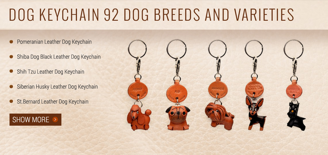 Pomeranian Handmade 3D Leather Dog Bag/Ring Charm/Gift VANCA Made in Japan 26068 